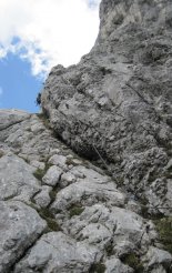 Kaiserschild klettersteig - egy könnyebb részen