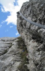 Kaiserschild klettersteig - egy könnyebb részen