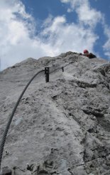 Kaiserschild klettersteig - a függőhíd előtti szakaszon