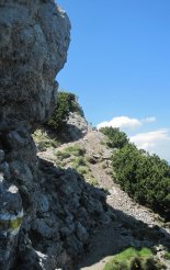 Schneeberg (2076m) - utunk során  a fennsíkig sziklás ösvényen haladunk